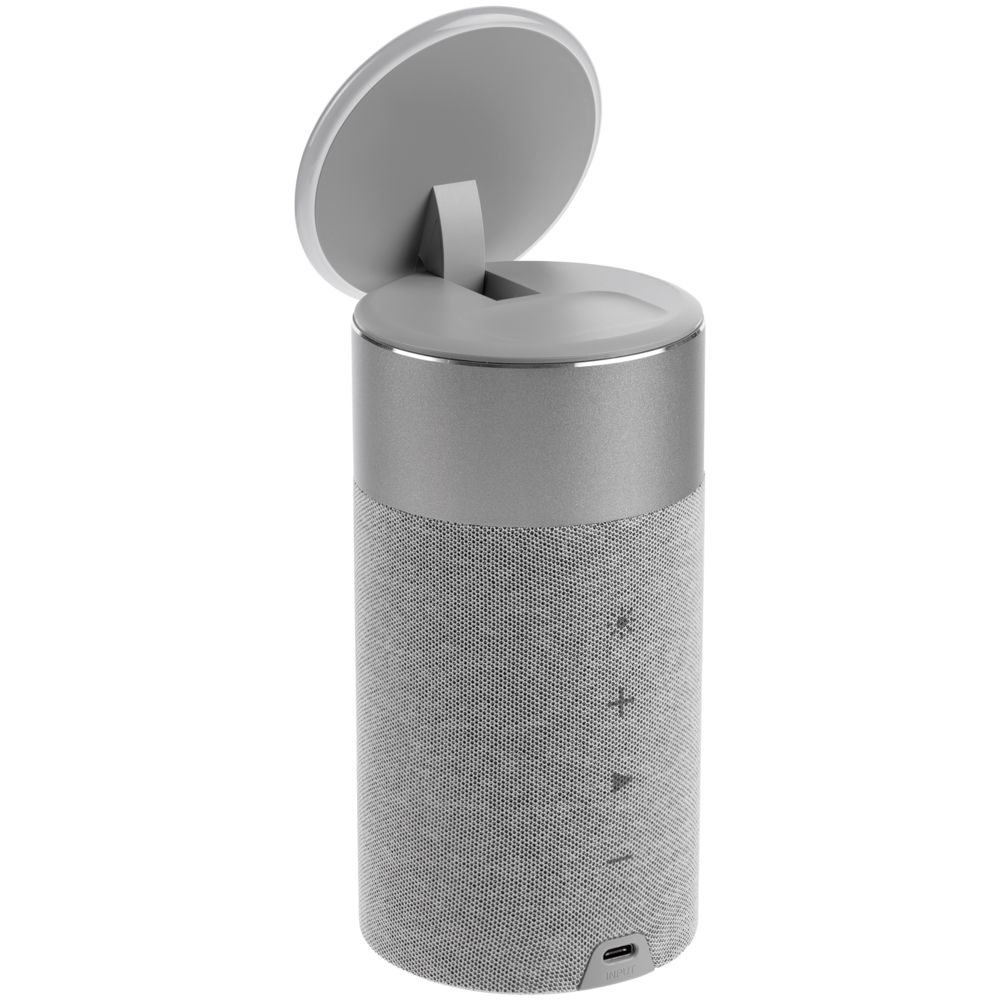 Колонка c беспроводной зарядкой и подсветкой Charge House, серая — изображение 9