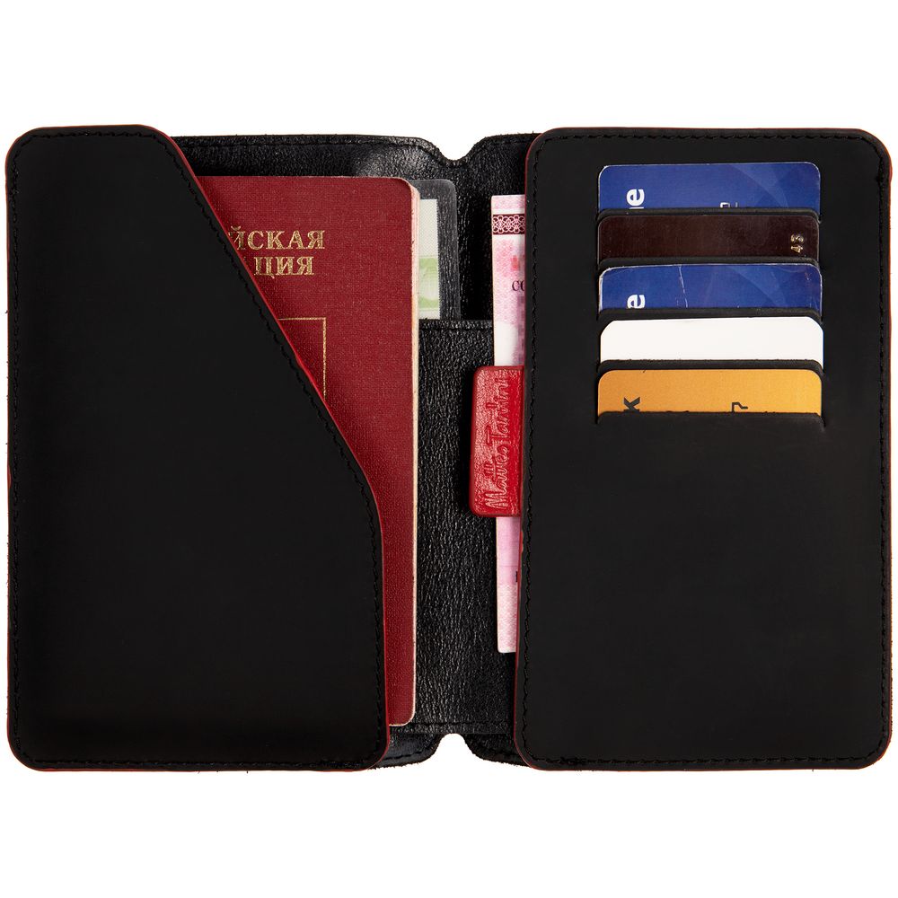 Автобумажник Arrival, черный с красным — изображение 7