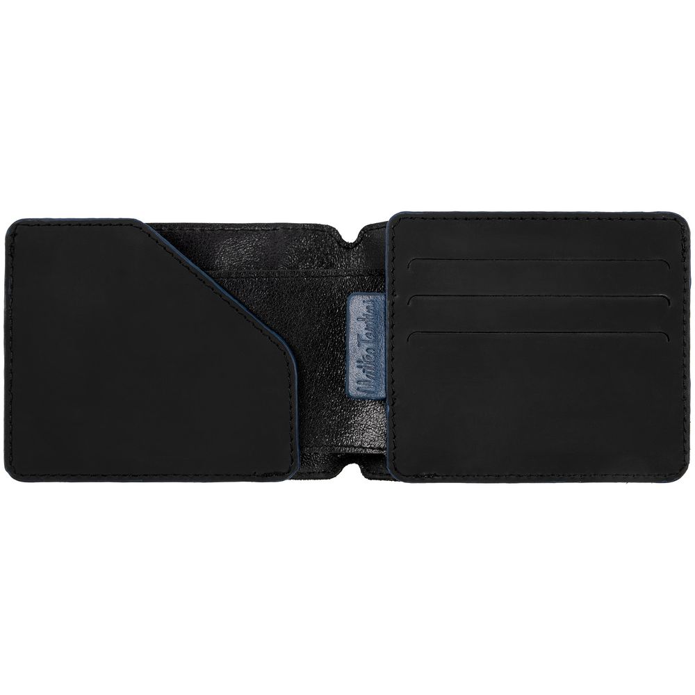 Портмоне Arrival, черное с синим — изображение 3