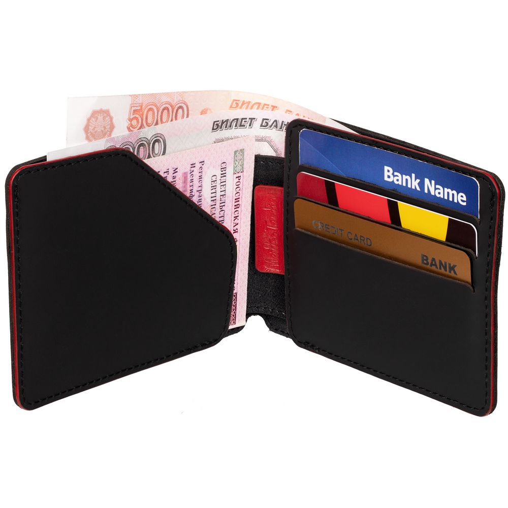 Портмоне Arrival, черное с красным — изображение 7