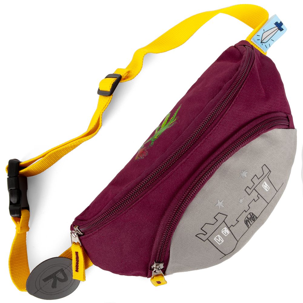 Поясная сумка детская Kiddo, бордовая с серым — изображение 9