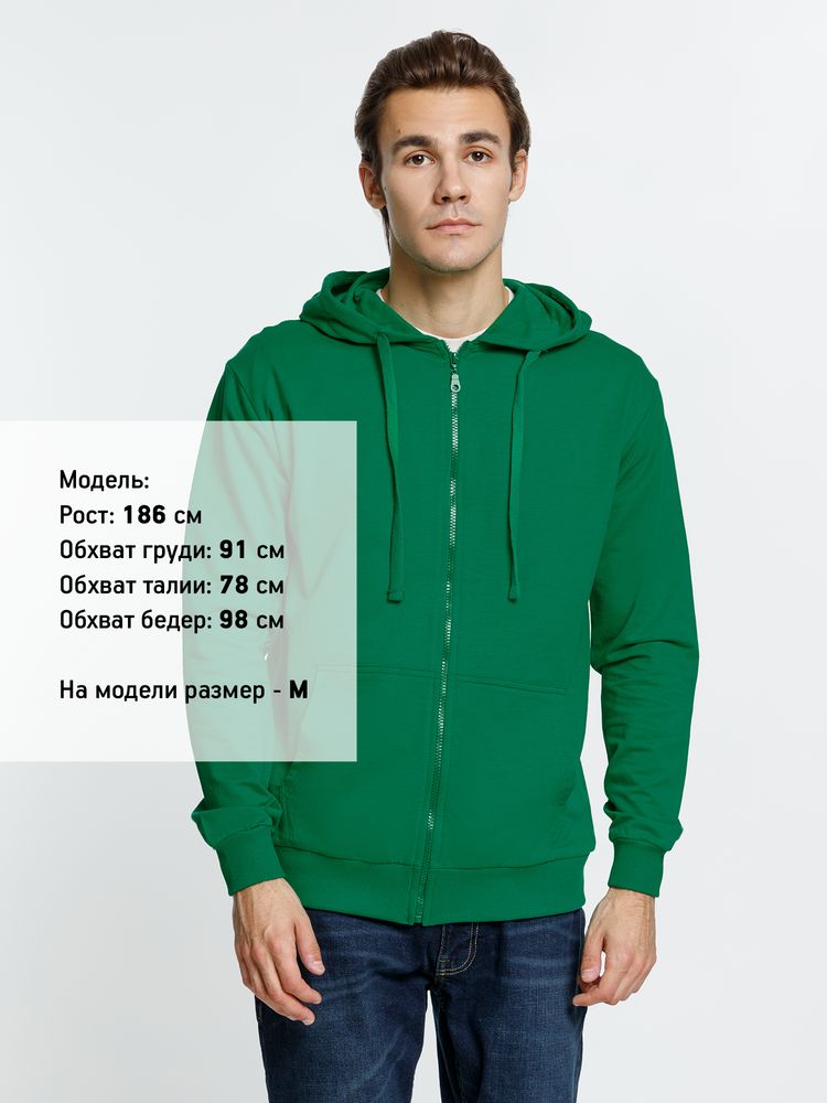 Толстовка на молнии с капюшоном Siverga 2.0, зеленая — изображение 7
