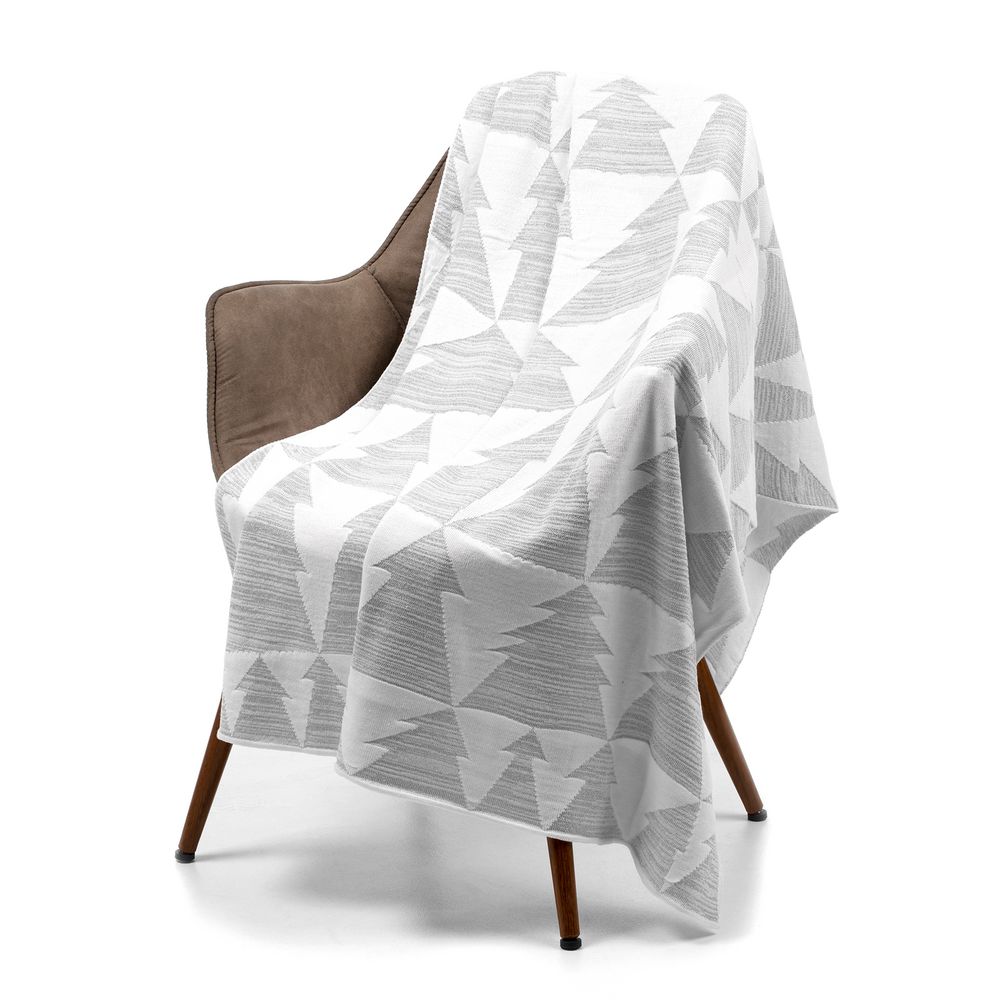 Плед «Танцующий лес», белый с серебром — изображение 3