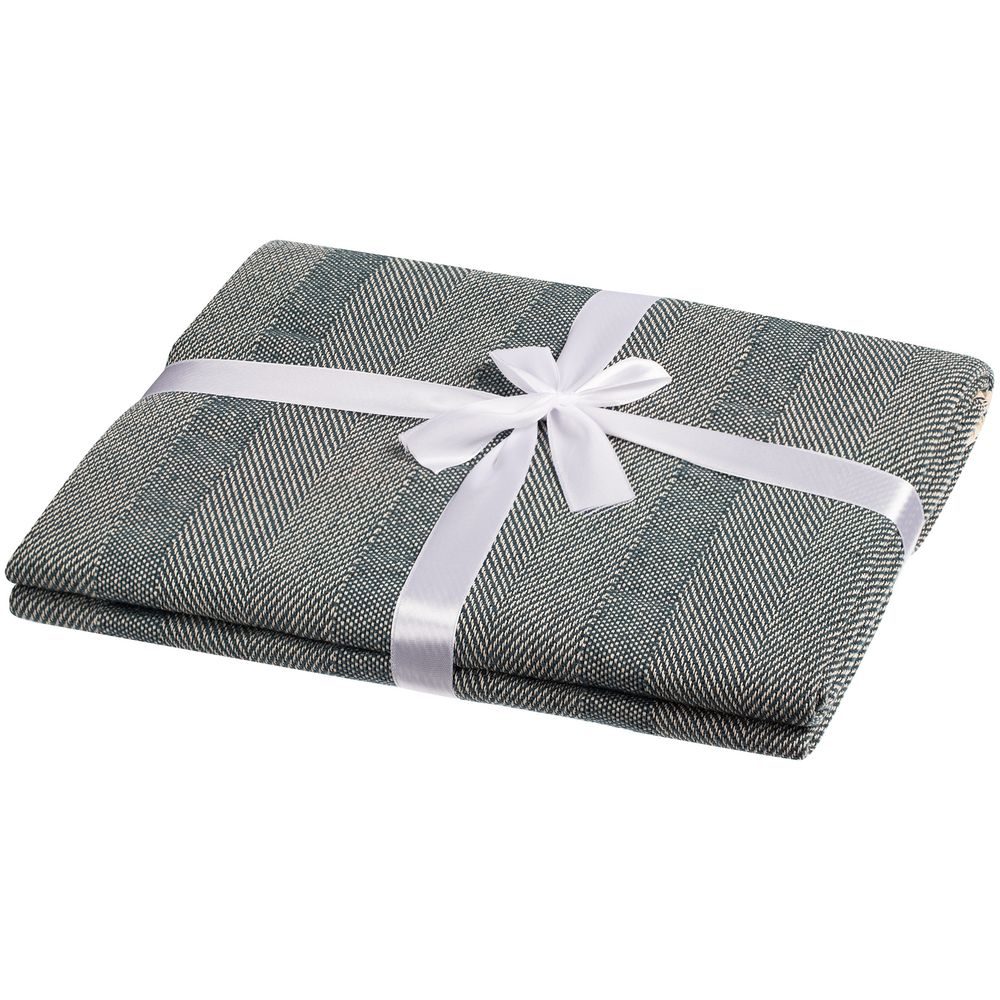 Плед «Сенеж», серо-синий — изображение 4