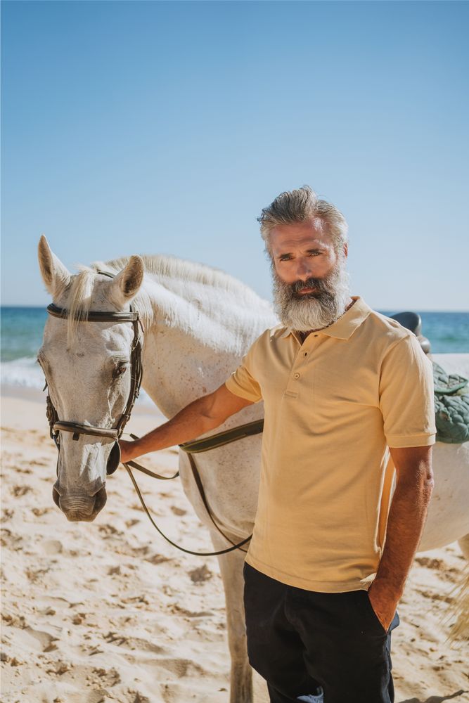 Рубашка поло мужская Adam, белая — изображение 10