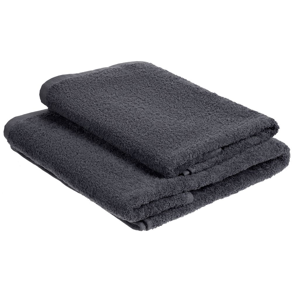 Полотенце махровое «Кронос», среднее, темно-серое (маренго) — изображение 5