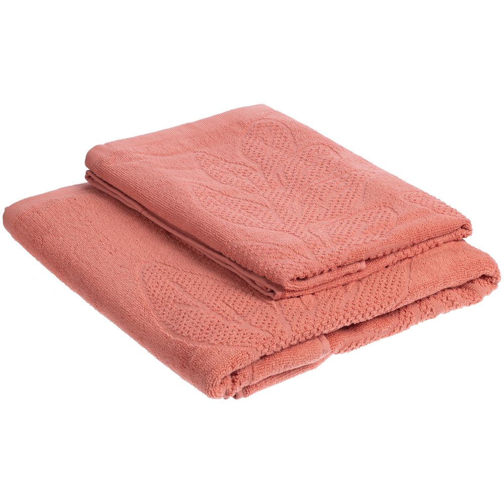 Полотенце махровое «Флора», большое, оранжевое (персиковое эхо) — изображение 5