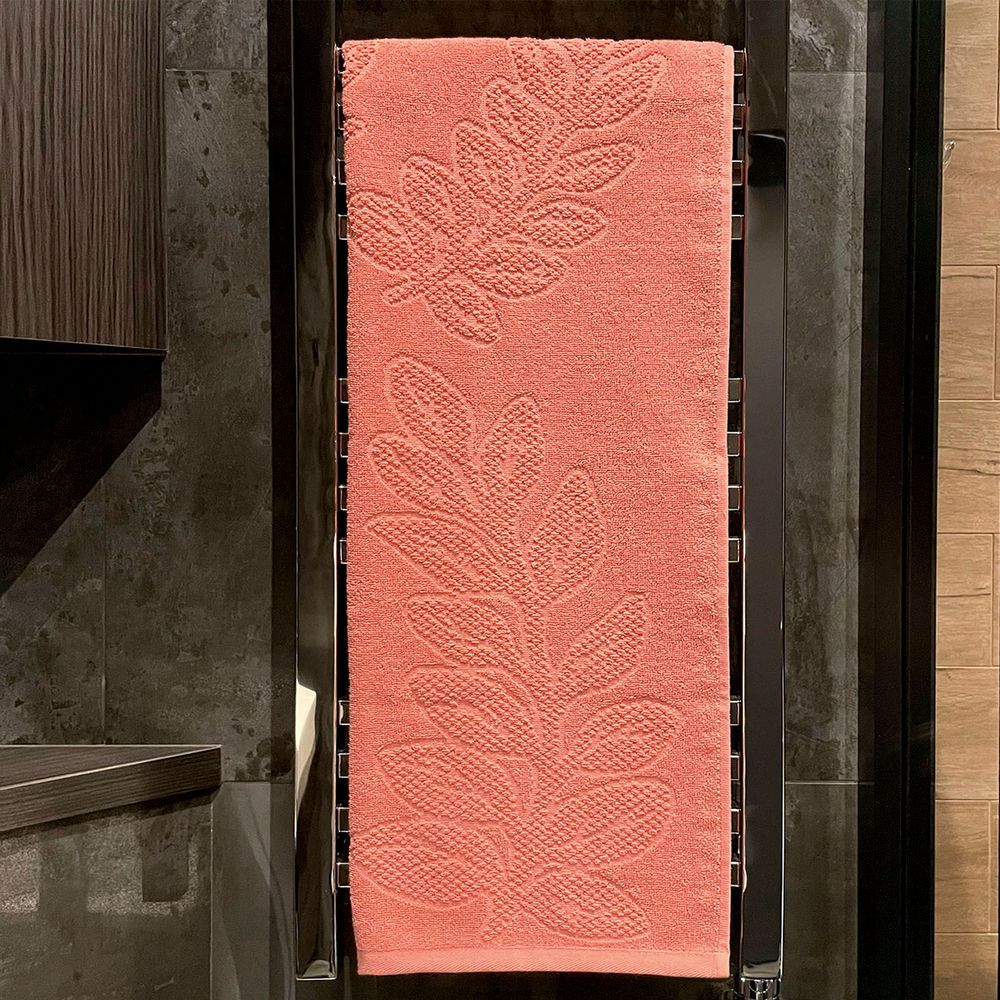 Полотенце махровое «Флора», большое, оранжевое (персиковое эхо) — изображение 7