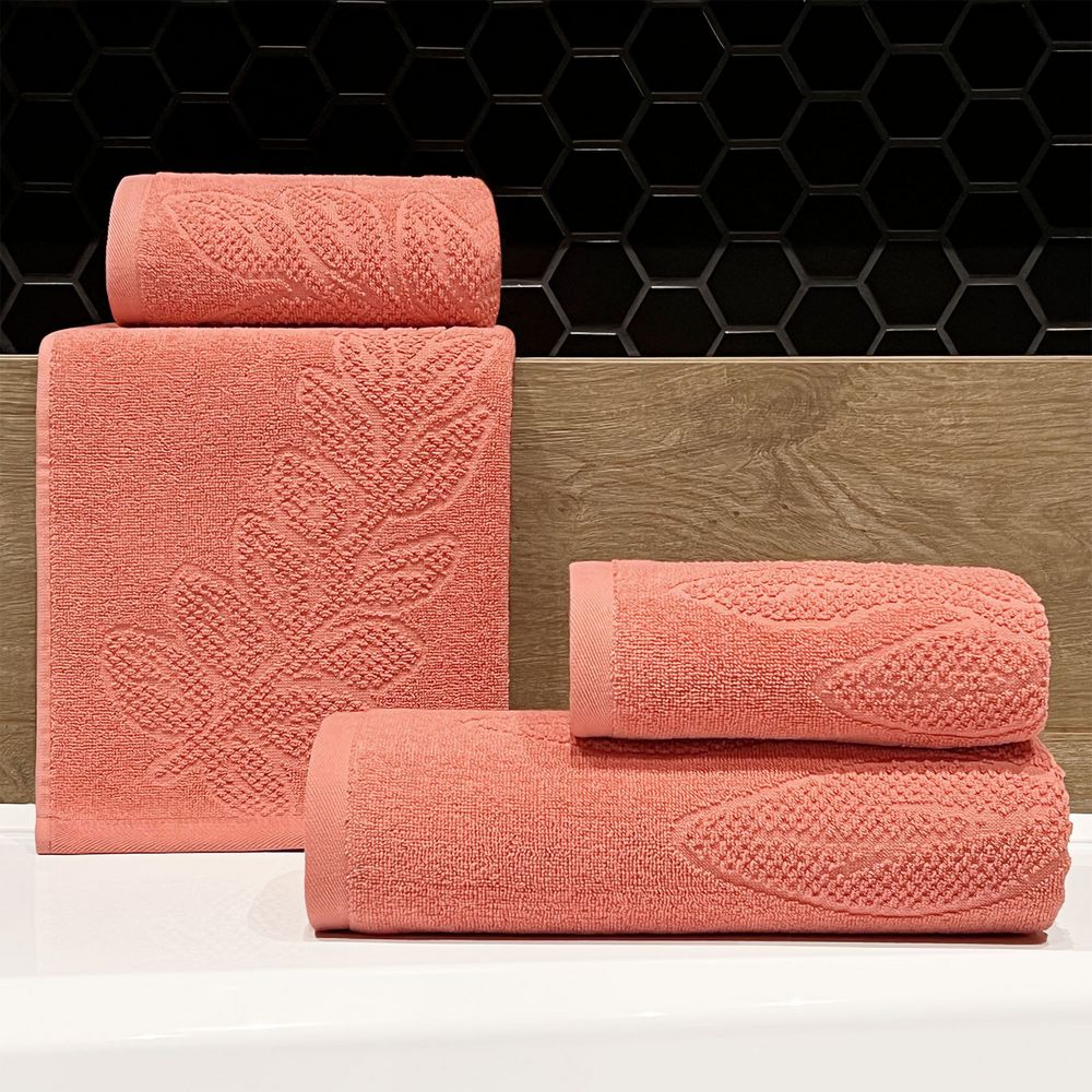 Полотенце махровое «Флора», большое, оранжевое (персиковое эхо) — изображение 8