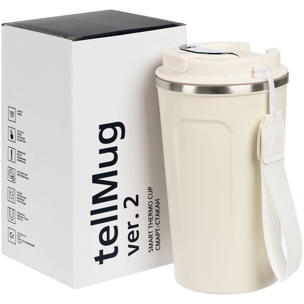 Смарт-стакан с заменяемой батареей tellMug, ver.2, молочно-белый — изображение 9