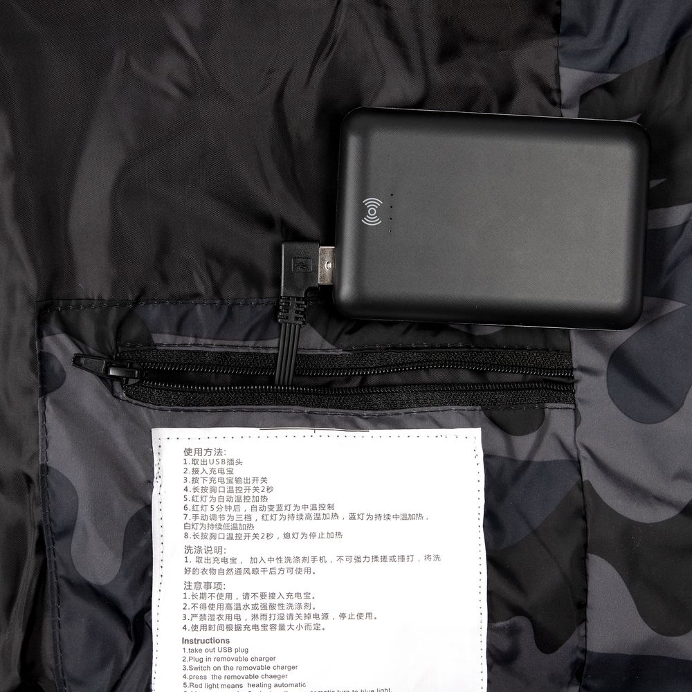 Жилет с подогревом Thermalli Valmorel, серый камуфляж — изображение 7