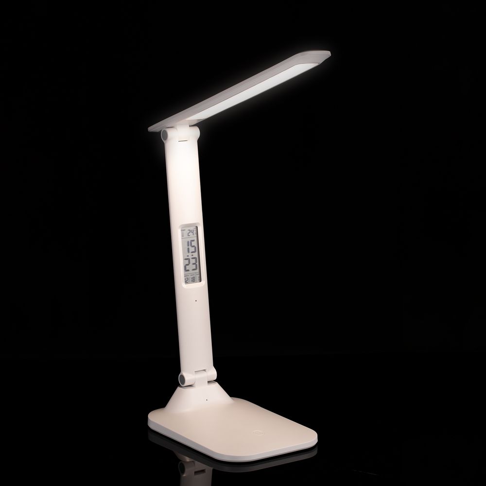 Настольная лампа с часами и календарем Office Torch ver.2, белая — изображение 12