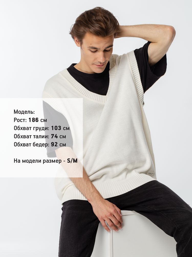 Жилет оверсайз унисекс Tad в сумке, молочно-белый — изображение 12