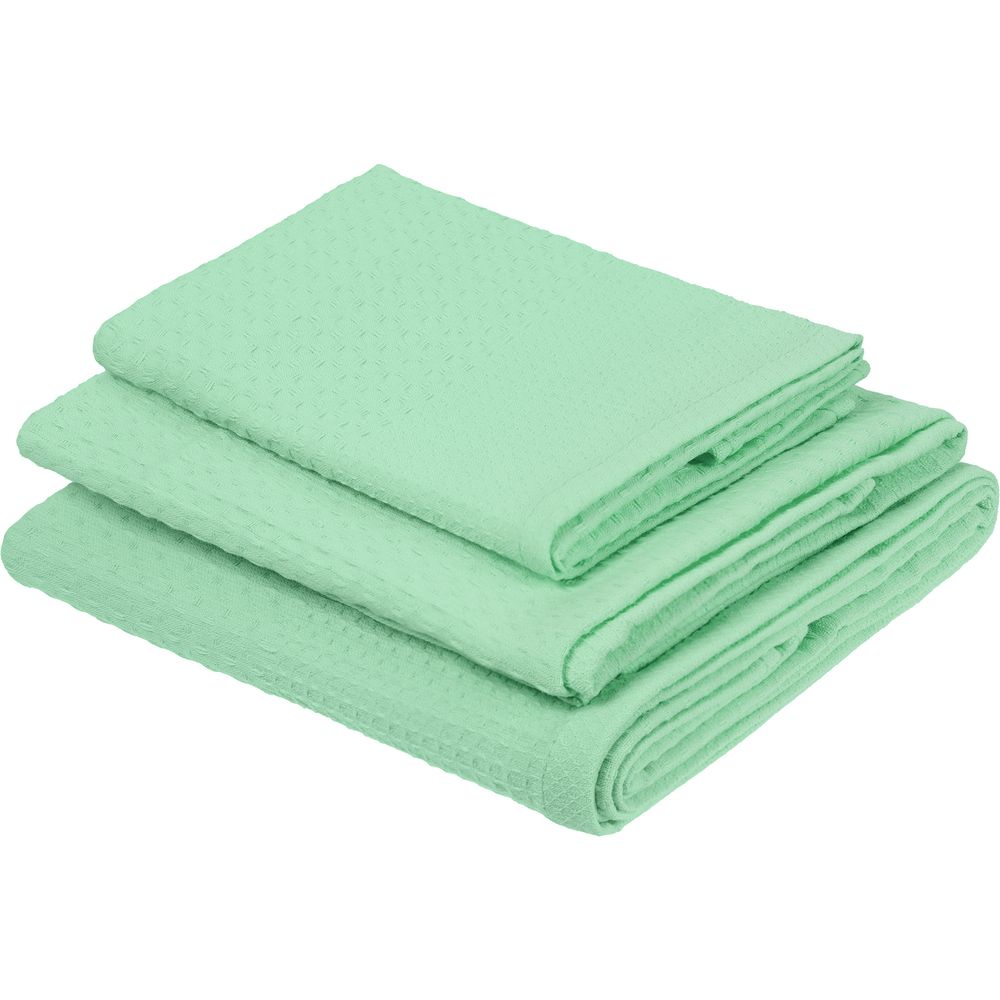 Полотенце вафельное «Деметра», среднее, зеленое (зеленая мята) — изображение 5