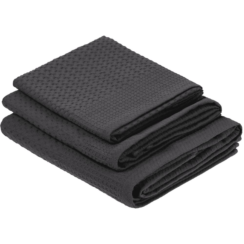 Полотенце вафельное «Деметра», среднее, темно-серое — изображение 5