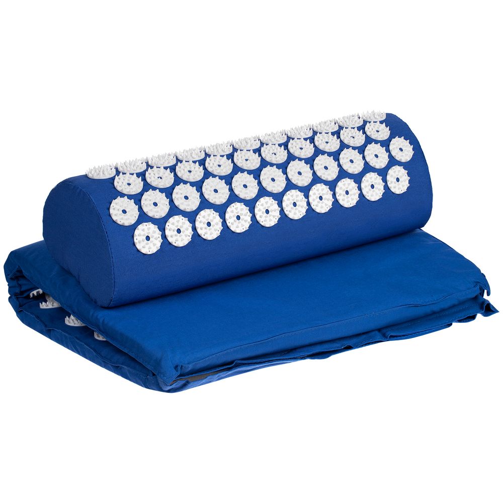 Массажный акупунктурный коврик с валиком Iglu, синий с белым — изображение 3