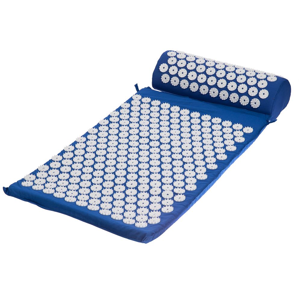 Массажный акупунктурный коврик с валиком Iglu, синий с белым — изображение 4