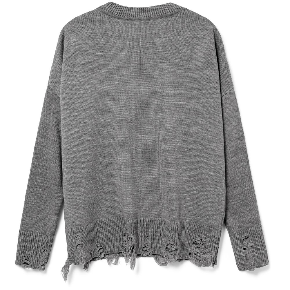 Джемпер оверсайз унисекс Grunge в сумке, серый — изображение 3