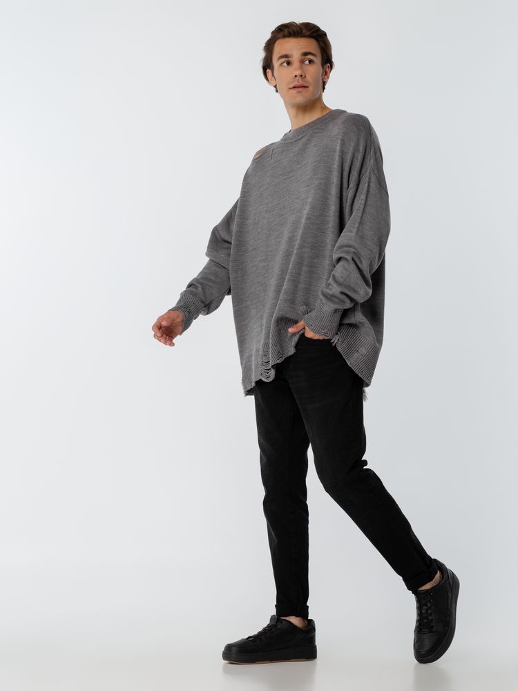 Джемпер оверсайз унисекс Grunge в сумке, серый — изображение 16