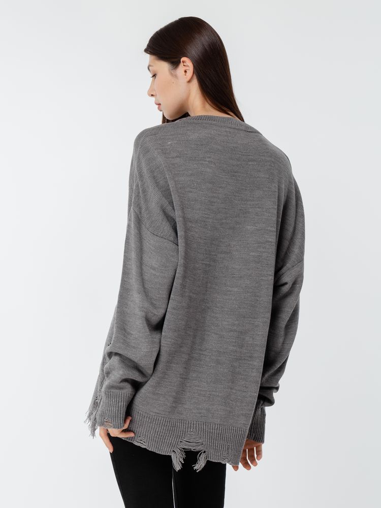 Джемпер оверсайз унисекс Grunge в сумке, серый — изображение 14