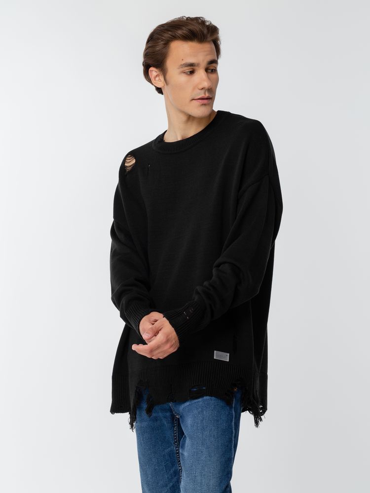 Джемпер оверсайз унисекс Grunge, черный — изображение 8