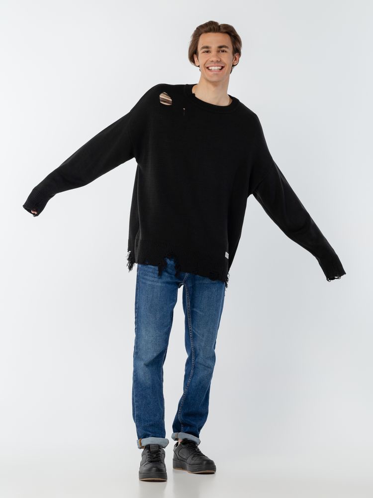 Джемпер оверсайз унисекс Grunge, черный — изображение 9