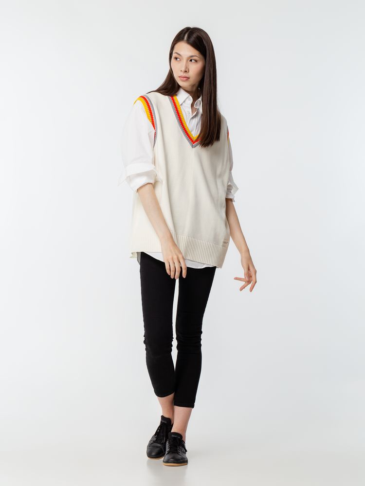 Жилет оверсайз унисекс Cornell в сумке, молочно-белый — изображение 14