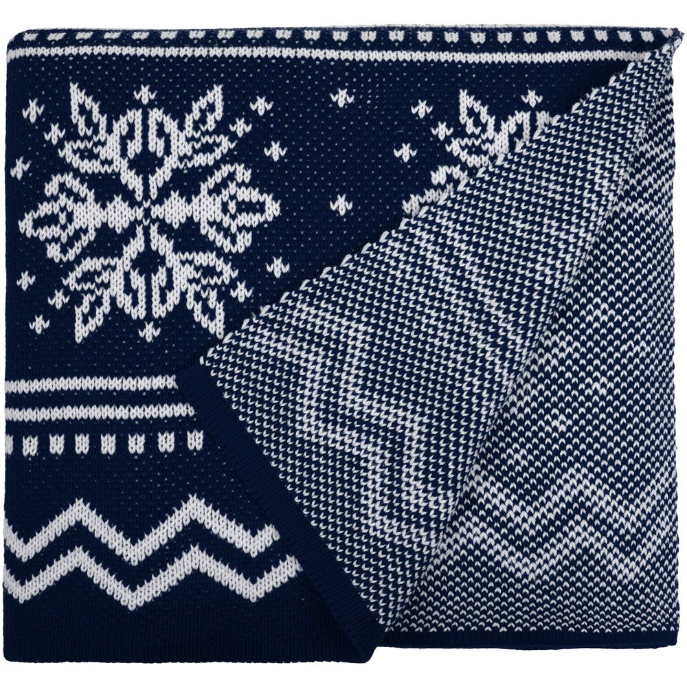 Плед Elnik, синий с молочно-белым — изображение 3