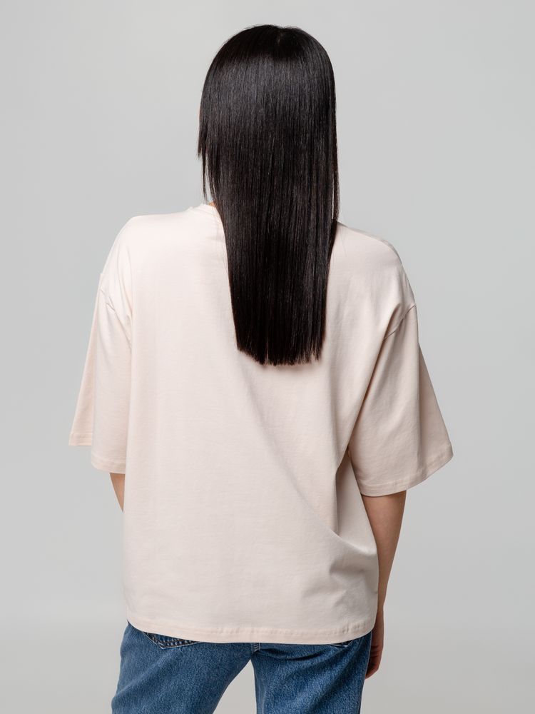 Футболка унисекс оверсайз Street Vibes, бежевая — изображение 10