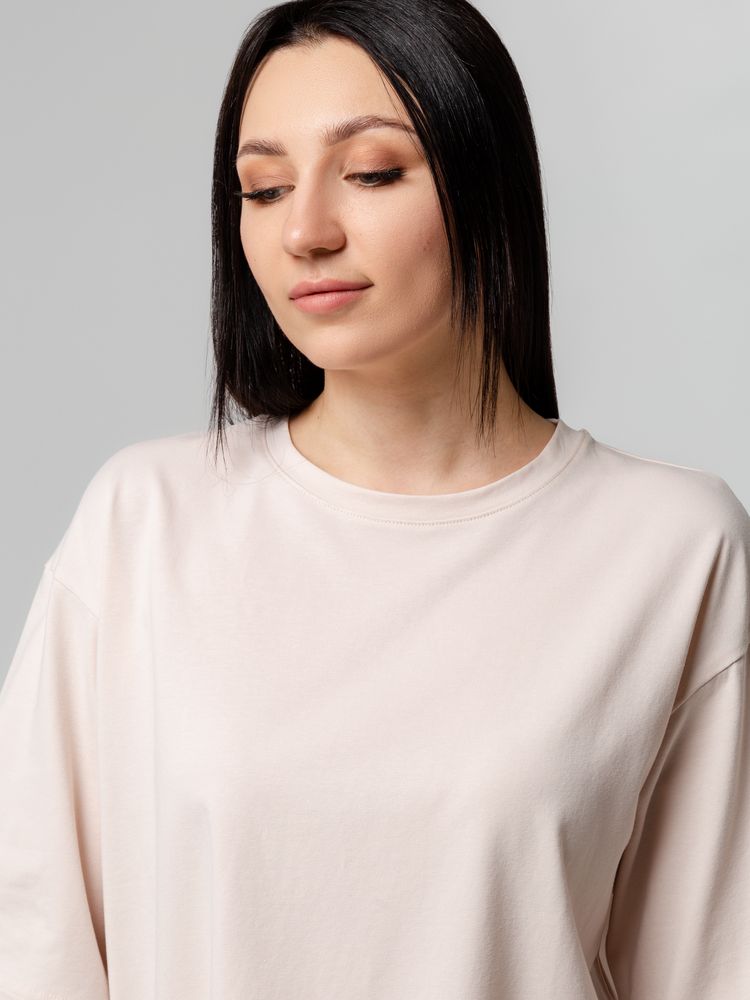 Футболка унисекс оверсайз Street Vibes, бежевая — изображение 11