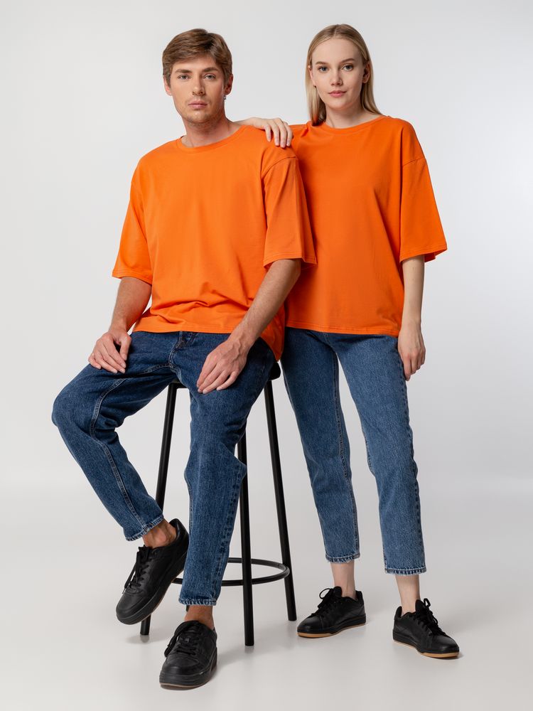Футболка унисекс оверсайз Street Vibes, оранжевая — изображение 13