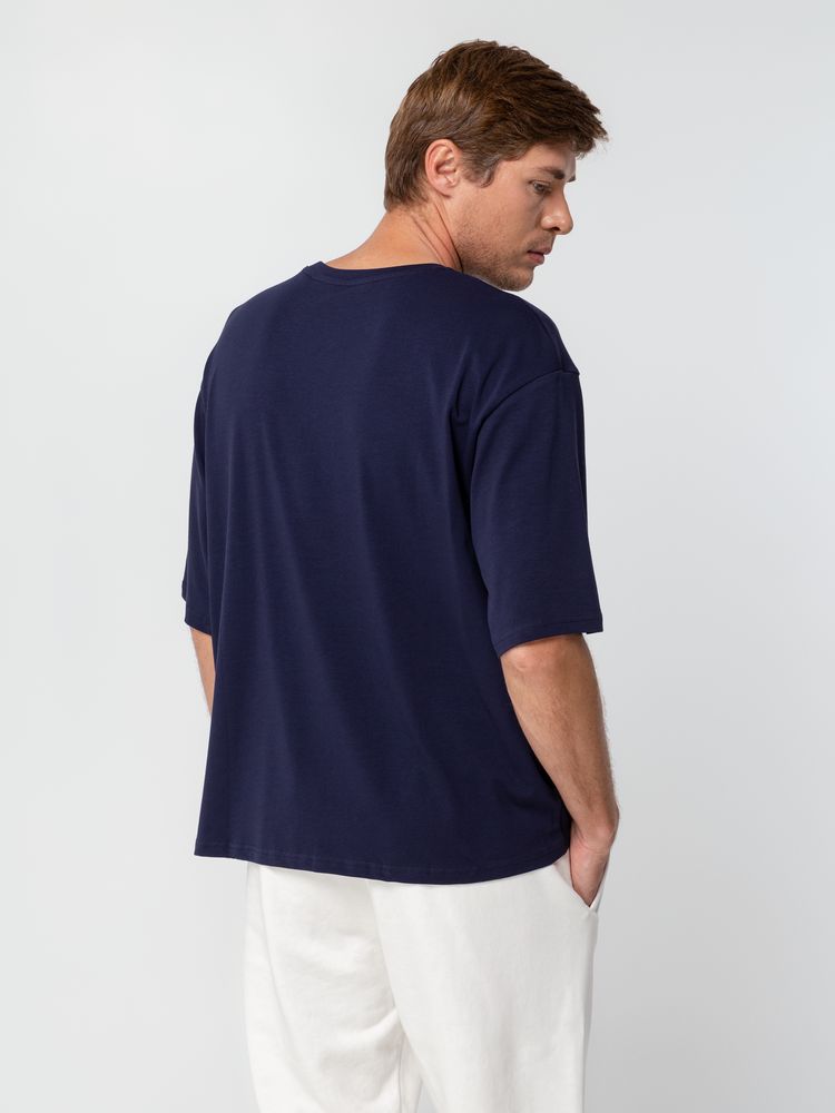 Футболка унисекс оверсайз Street Vibes, темно-синяя — изображение 7