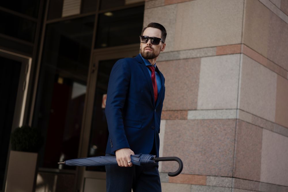 Зонт-трость Magic с проявляющимся цветочным рисунком, темно-синий — изображение 10