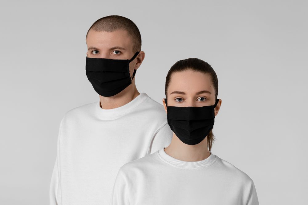 Маска гигиеническая Respire, двухслойная, немедицинская, черная — изображение 5