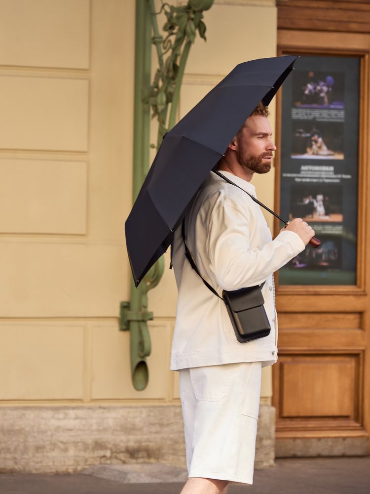 Зонт складной Cloudburst в подарочной упаковке, черный — изображение 10