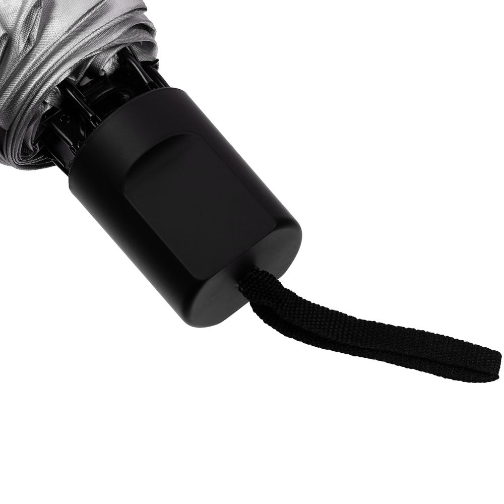 Зонт наоборот складной Stardome, черный с серебристым — изображение 6