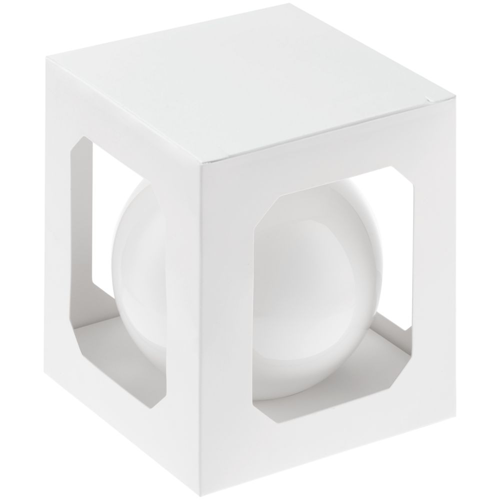 Елочный шар Finery Gloss, 10 см, глянцевый белый — изображение 4