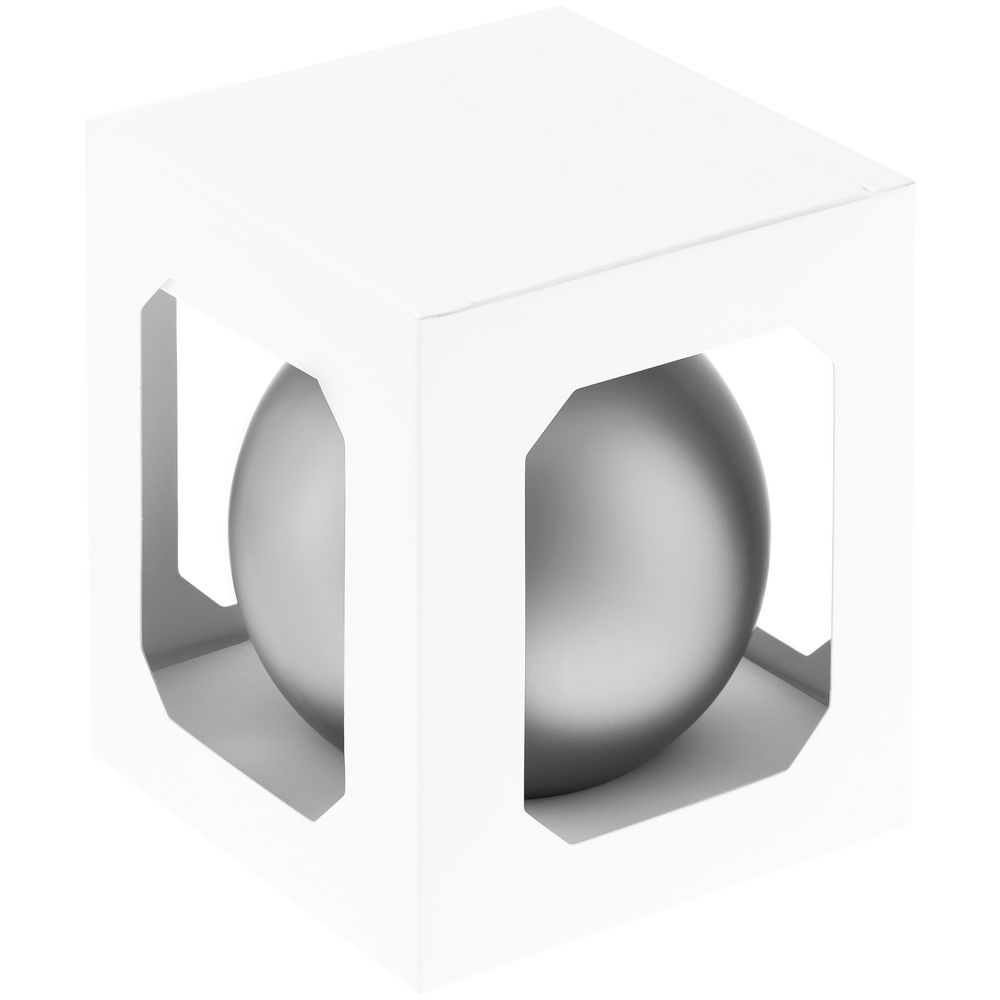 Елочный шар Finery Matt, 10 см, матовый серебристый — изображение 4