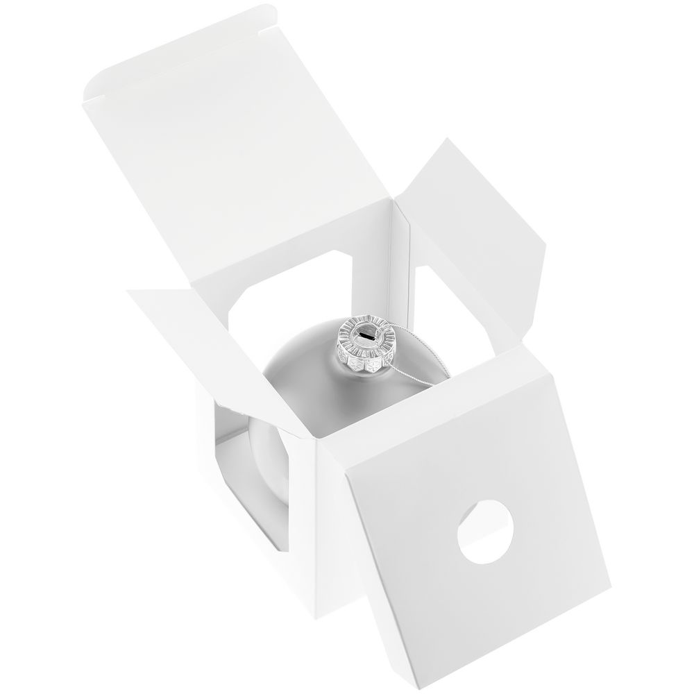 Елочный шар Finery Matt, 10 см, матовый серебристый — изображение 6