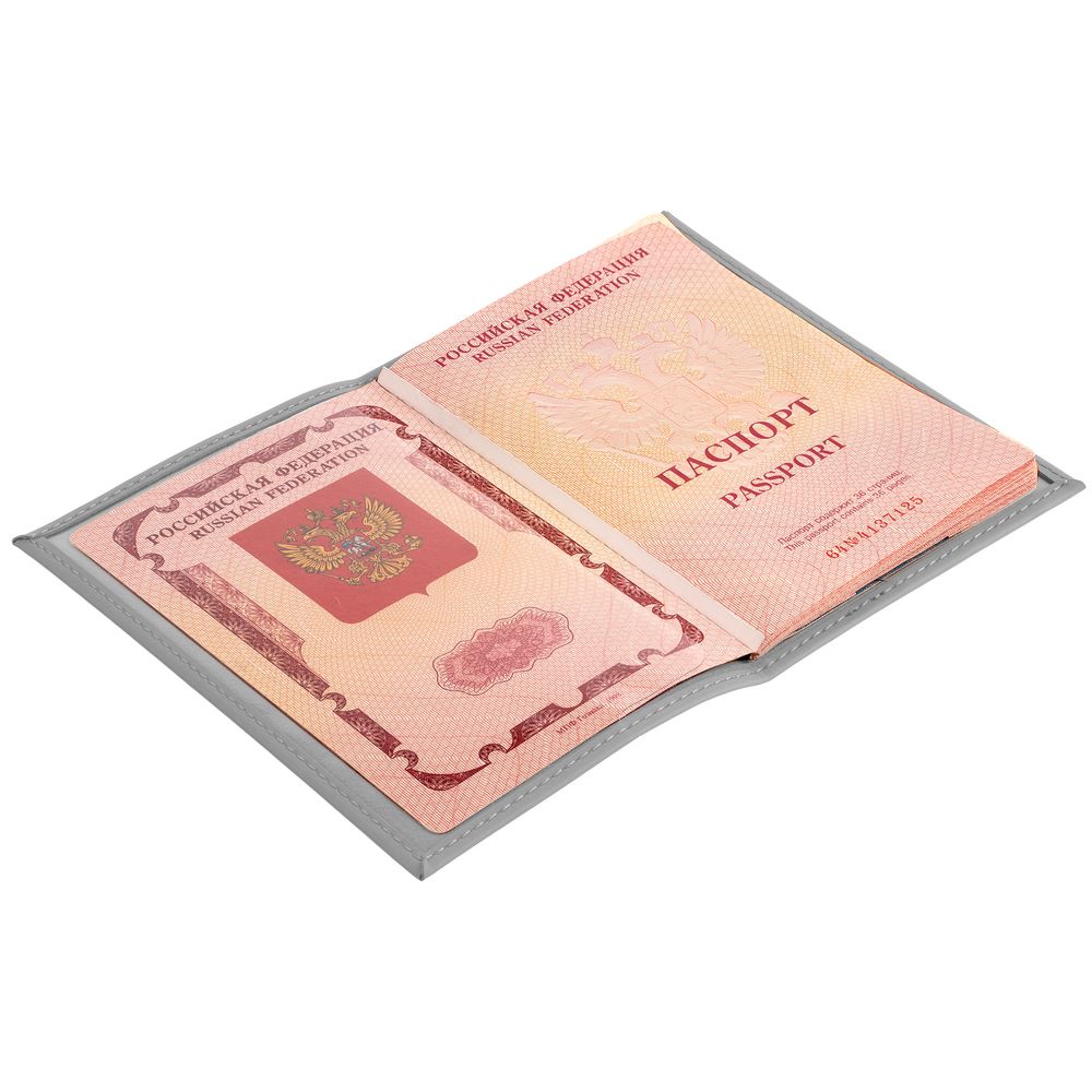 Обложка для паспорта Shall, серая — изображение 5