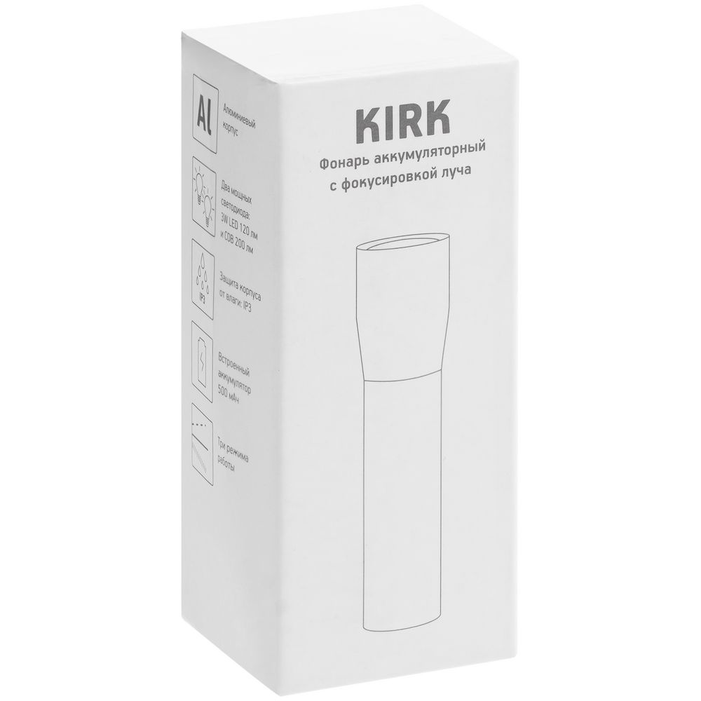 Фонарик аккумуляторный с фокусировкой луча Kirk, черный — изображение 11