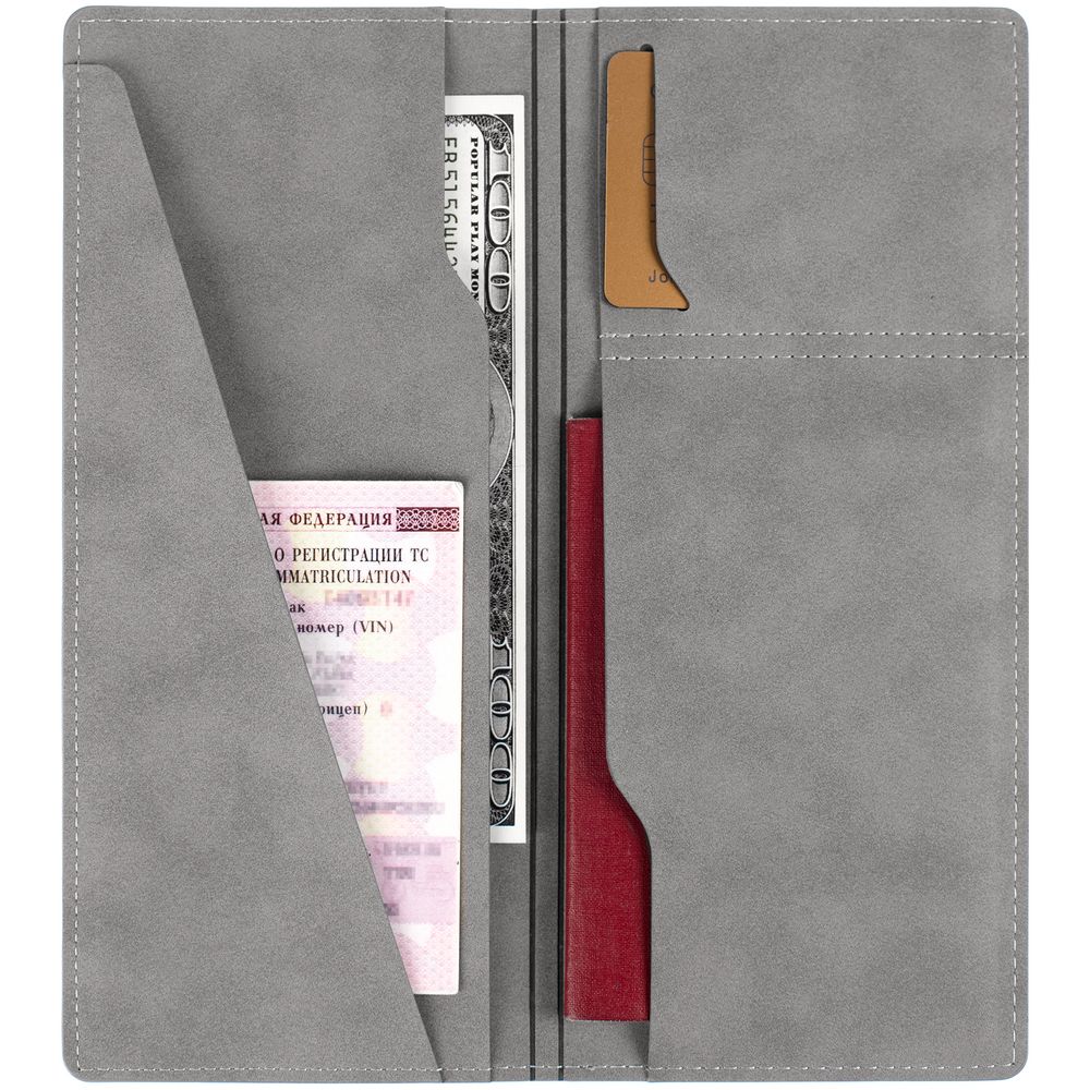 Дорожный органайзер Nubuk, светло-серый — изображение 5