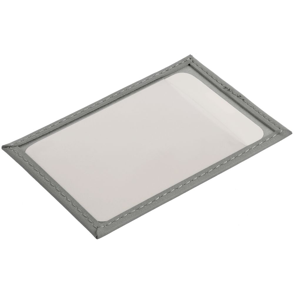 Чехол для пропуска Nubuk, светло-серый — изображение 4