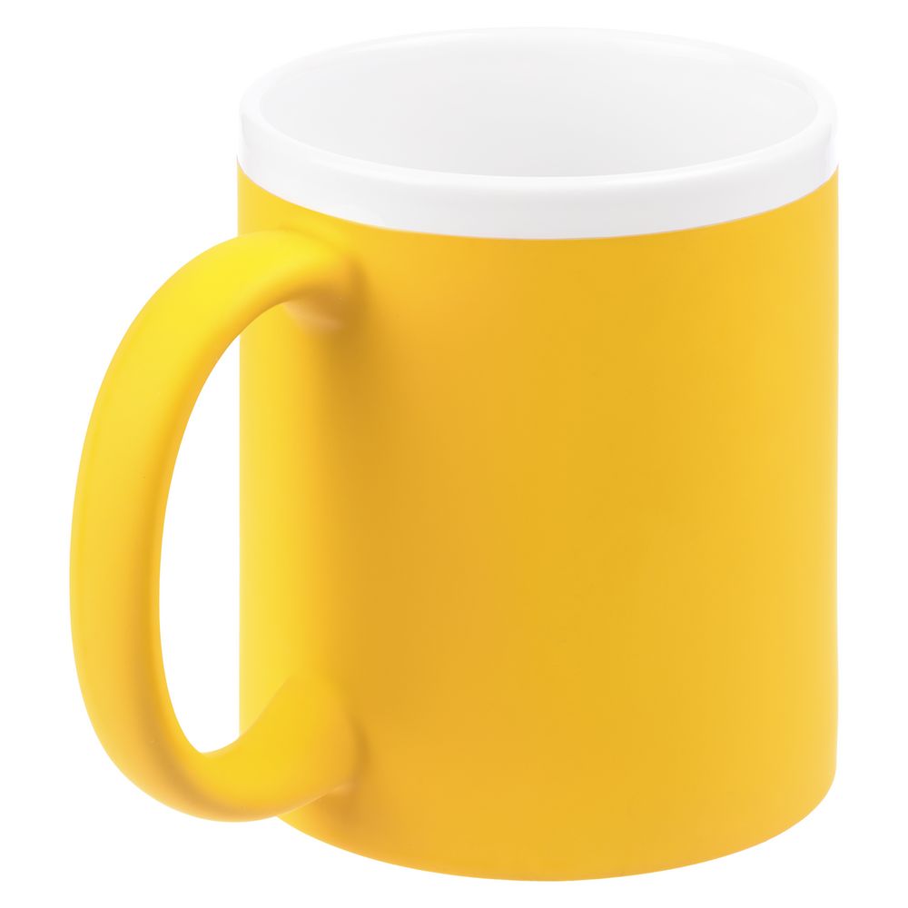 Кружка StopSpot с покрытием софт-тач, желтая — изображение 3