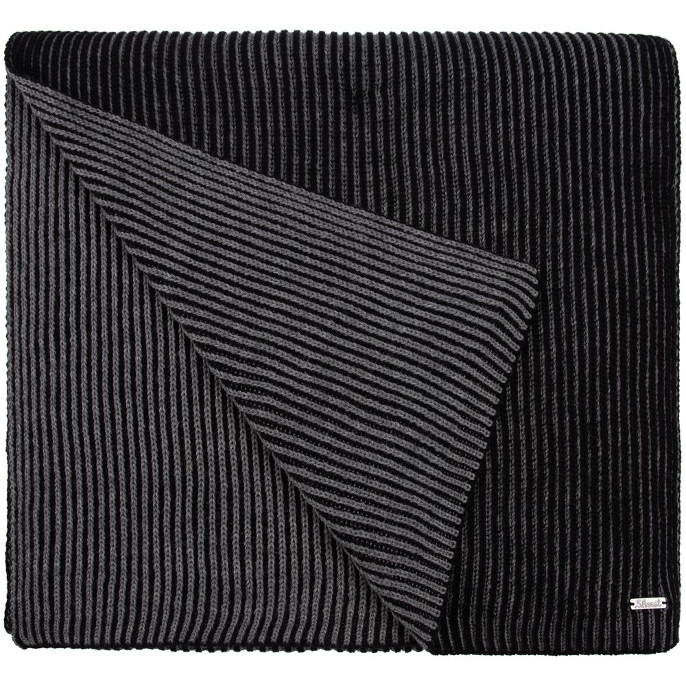 Шарф Nobilis, черный с серым меланжем — изображение 3