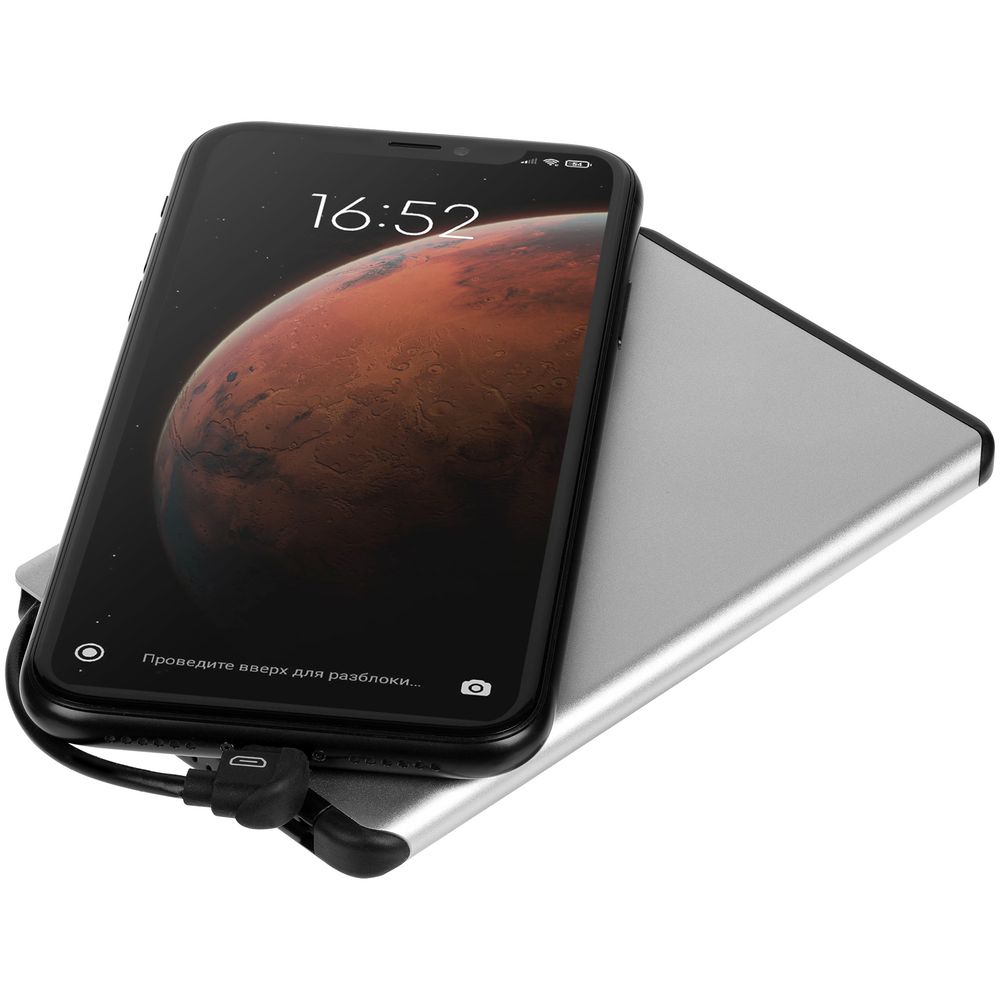 Металлический аккумулятор Double Reel 5000 мАч, серебристый — изображение 7