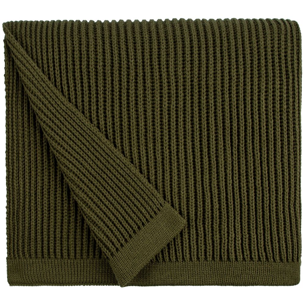 Плед Shirr, зеленый (оливковый) — изображение 3