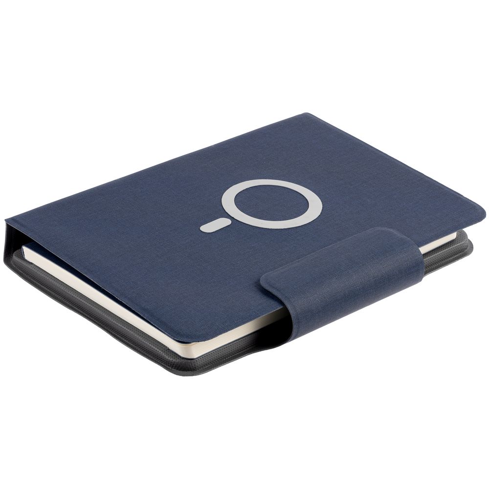 Органайзер с блокнотом и аккумулятором Oiro, синий — изображение 9