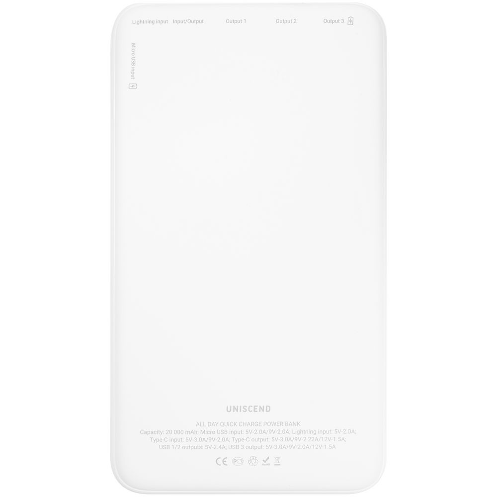 Аккумулятор All Day Compact PD 20000 мAч, белый — изображение 4