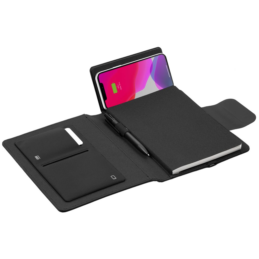 Органайзер Midstream, с блокнотом и аккумулятором, черный — изображение 7